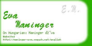 eva maninger business card